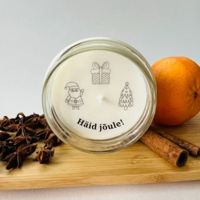 Salasõnumiga küünal “Häid jõule”